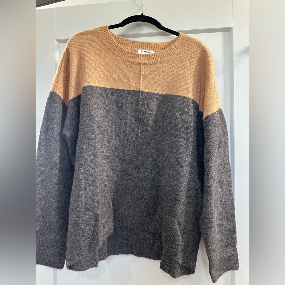 Workshop Republic Clothing Tan and Gray Sweater